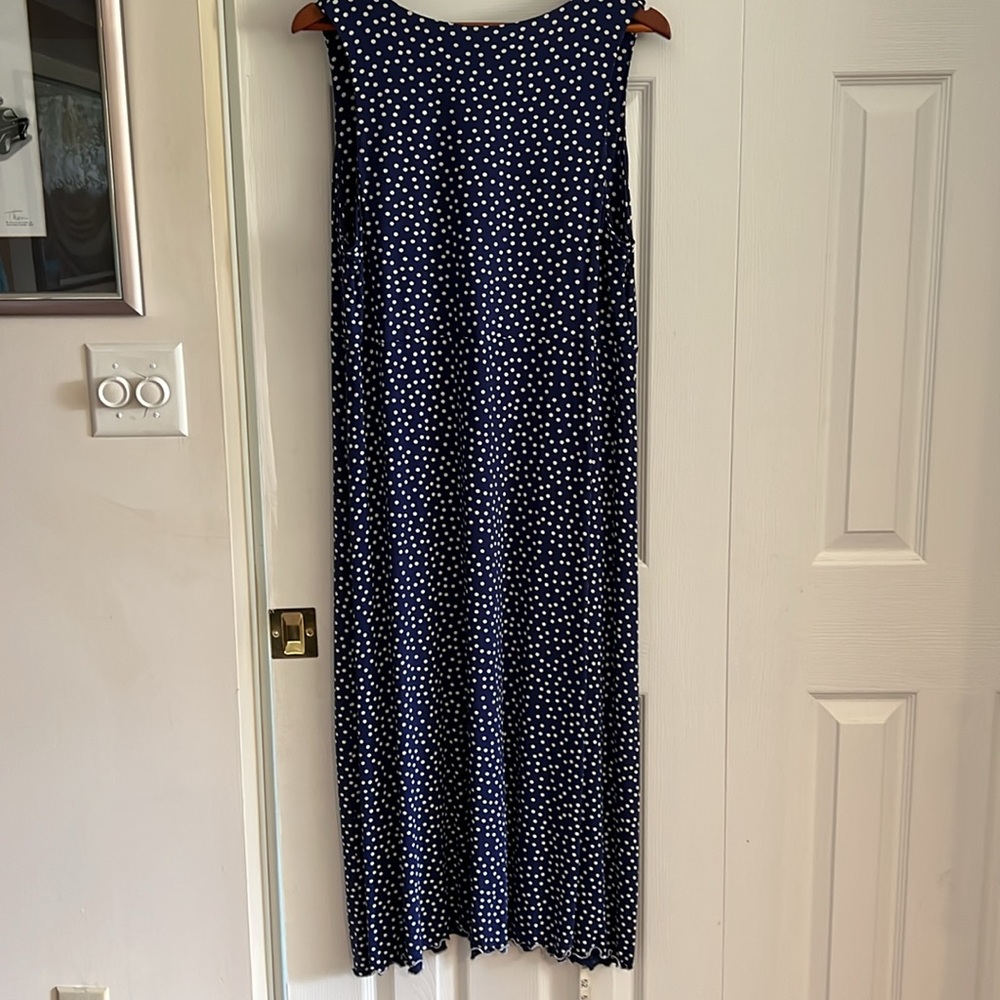 Coldwater Creek Navy Blue Dress with White Polka Dots XL - Picture 4 of 7